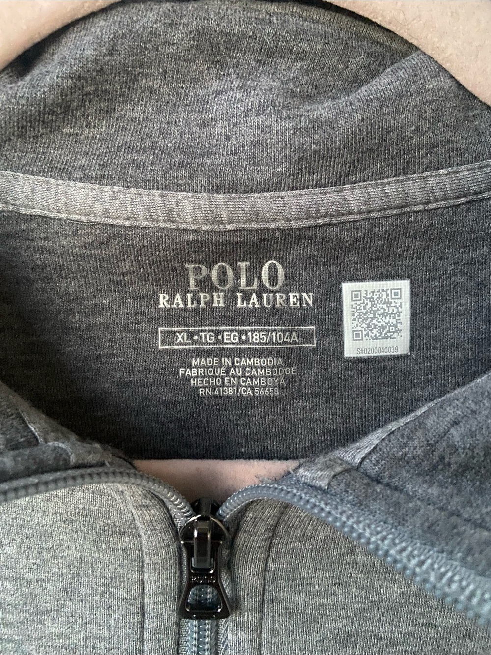 🔥 POLO RALPH LAUREN Grey Quarter Zip Pullover Sweater Mens XL Classic - Picture 3 of 7